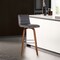 Armen Living Vienna 26" Swivel Counter Stool in Walnut Wood Finish with Gray Faux Leather LCVIBAGRWA26 - alternate 7